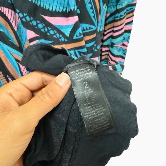 Custo Barcelona Knee Length Dress Blue Print Women’s Size 2 Small - Picture 5 of 12